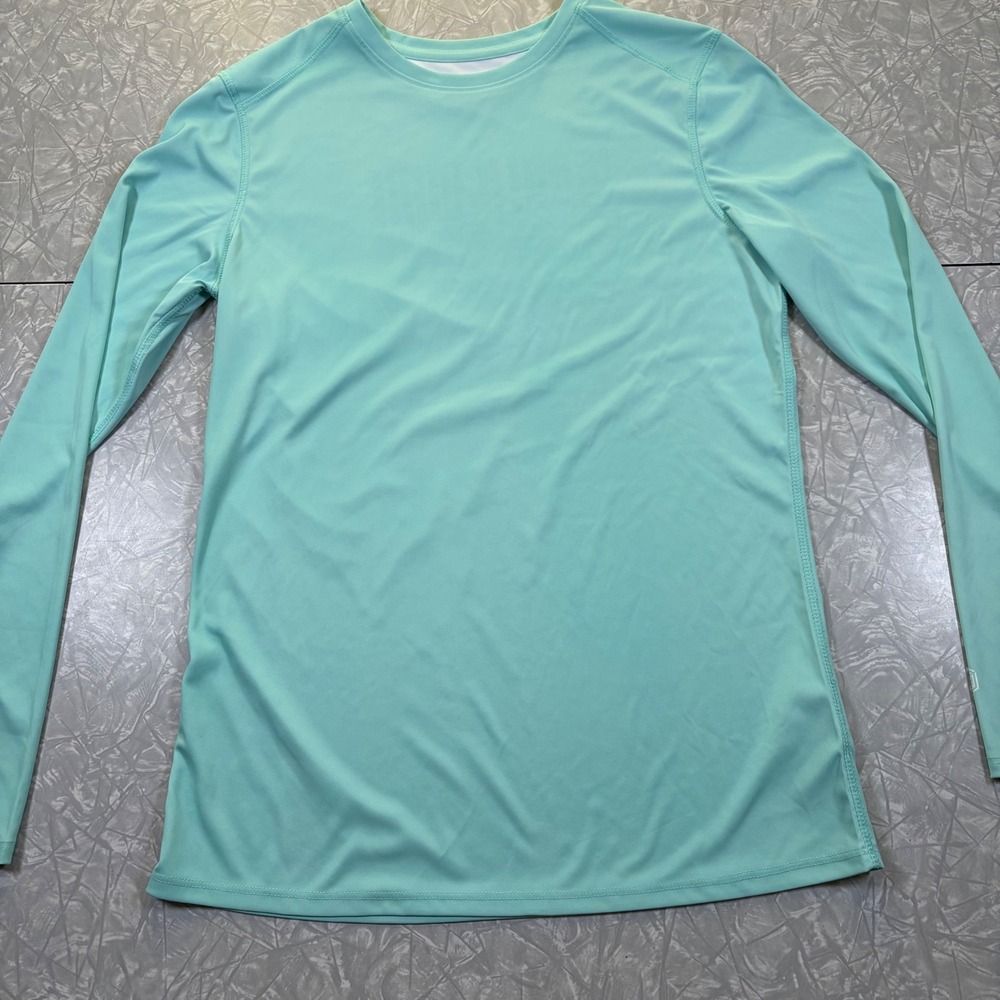 World Wide Sportsman Mens XS Aqua Green Long Sleeve Performance Fishing Shirt
